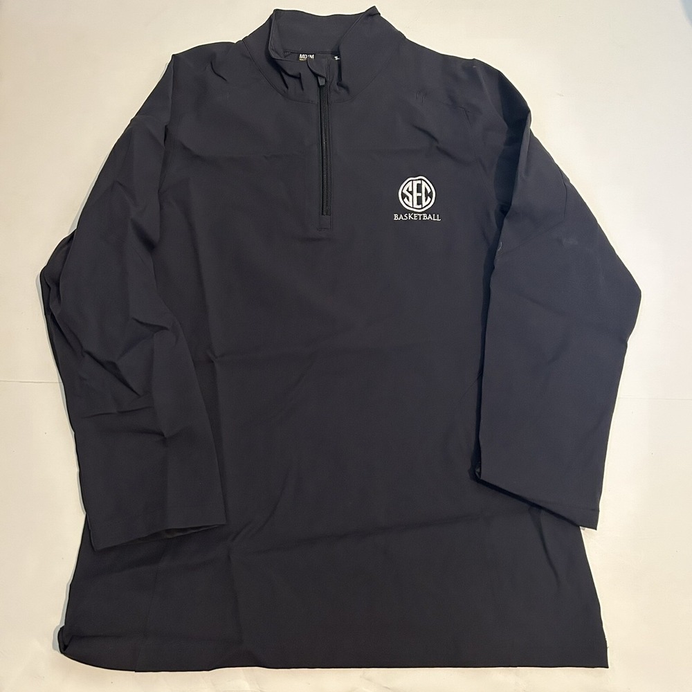 Under Armour Women's 1/4 Zip Semi-Fitted Pullover Black Medium SEC Basketball